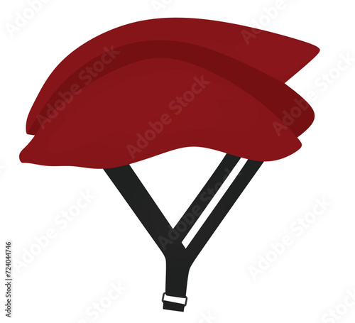 Red bike helmet. vector illustration