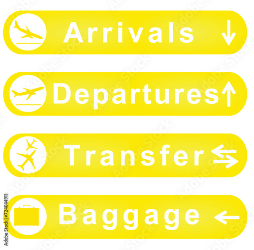 Arrivals and departures sign. vector