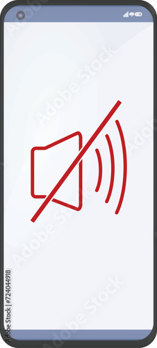 Mute sign on phone. vector