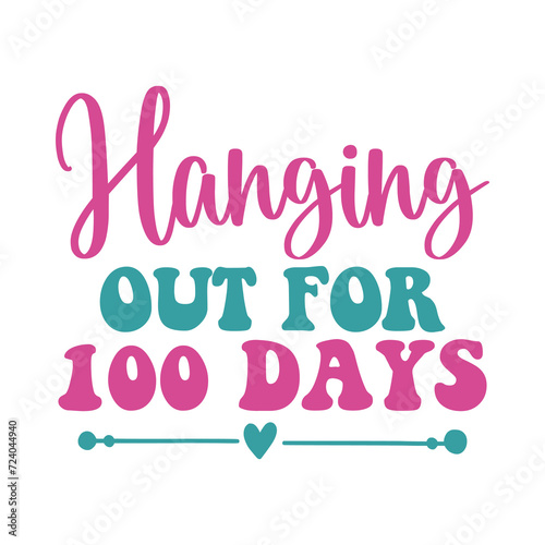 100 Days of School typography design on plain white transparent isolated background for card, shirt, hoodie, sweatshirt, apparel, tag, mug, icon, poster or badge © AllYearRoundDesigns