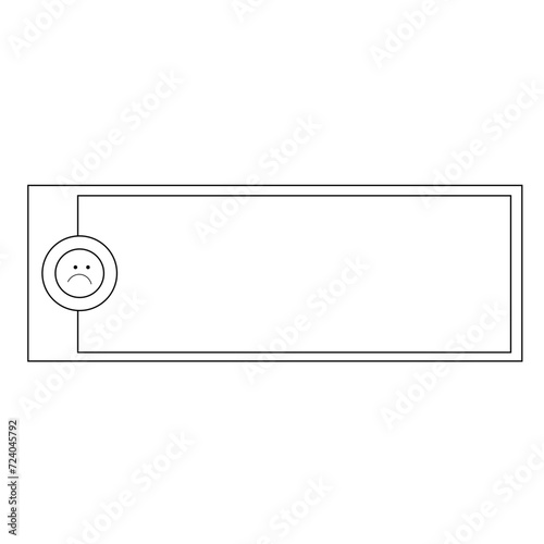 bannière noire avec un smiley pas content