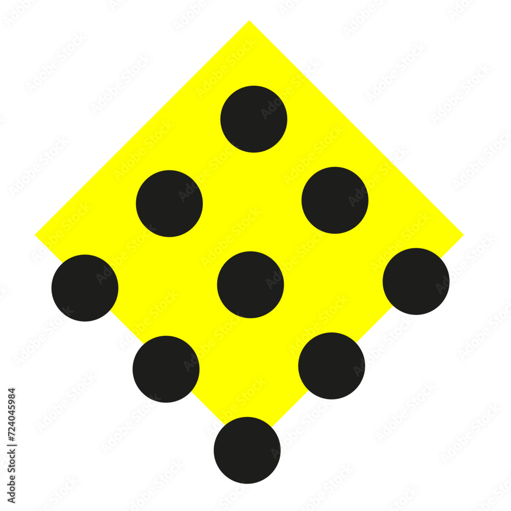 Fototapeta premium carré jaune et points noirs styles memphis