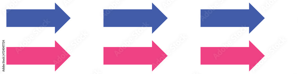 set of thick arrows in different colors set of thick arrows in different colors