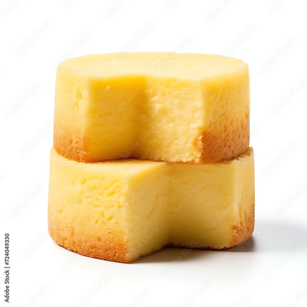 a indonesian traditional steamed sponge cake, studio light , isolated on white background