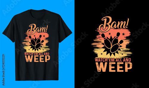 Funny Bowling Typography T-shirt design