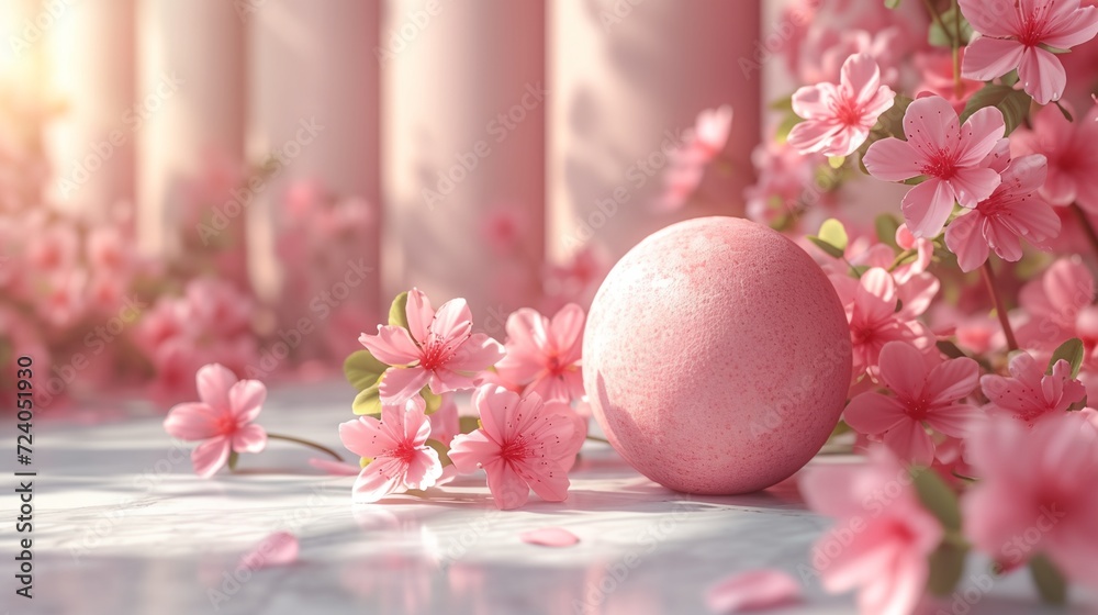 Flowers on a pink background