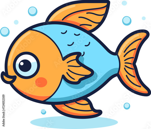 Bubbling Creatity Playful Fish Vector Illustrations Vectorized Vibrance Colorful Fish Art Extravaganza