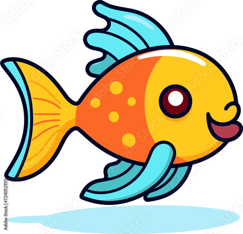 Surreal Submersion Whimsical Fish Vector Realms Artistic Aquarium Playful Fish Vector Fantasies