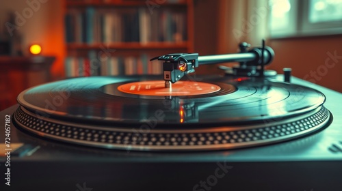Classic Beats - The Timeless Charm of Playing Music on a Retro Vinyl Record Turntable