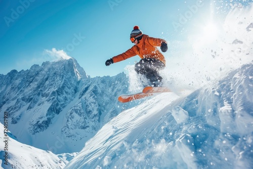 Snowboarding in the winter season