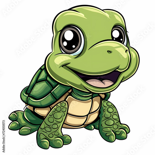 mascot Cute turtle cartoon smiling