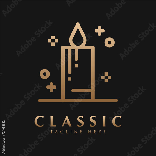 candle logo template in minimalistic style