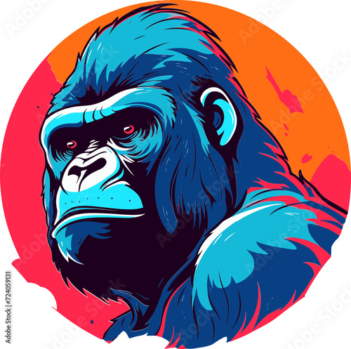 Gorilla Vector Portrait GalleryPlayful Gorilla Vector Graphics