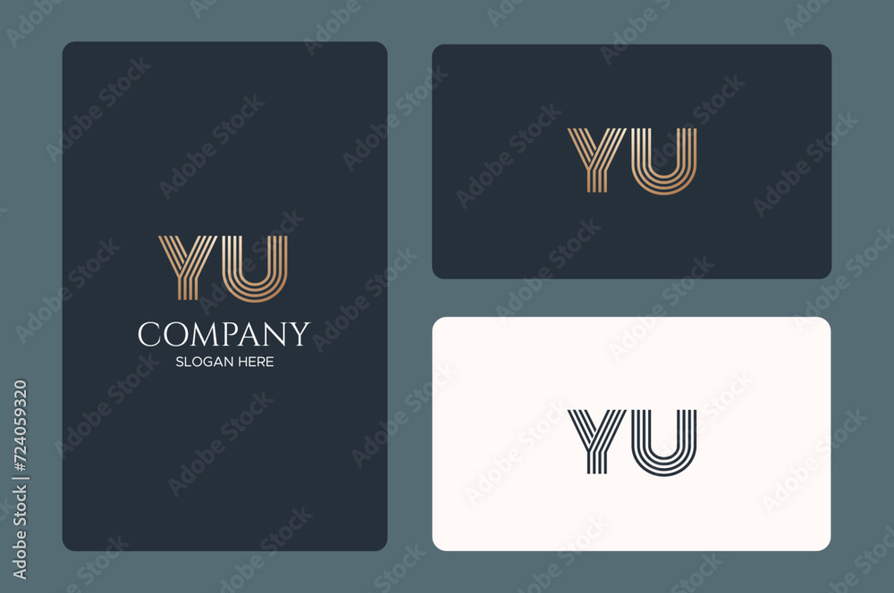 YU logo design vector image