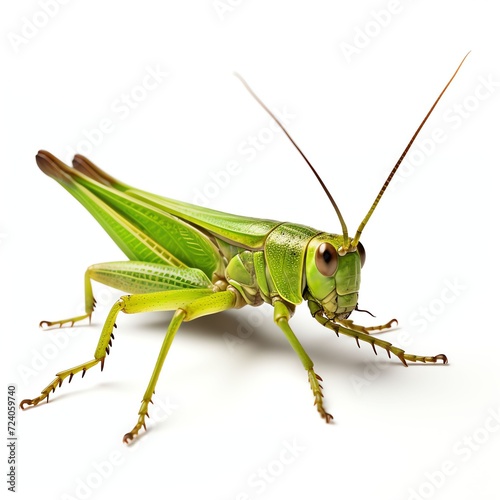 a grasshopper, studio light , isolated on white background