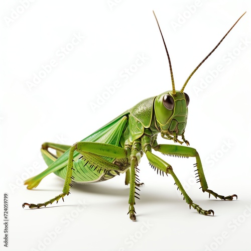 a grasshopper, studio light , isolated on white background