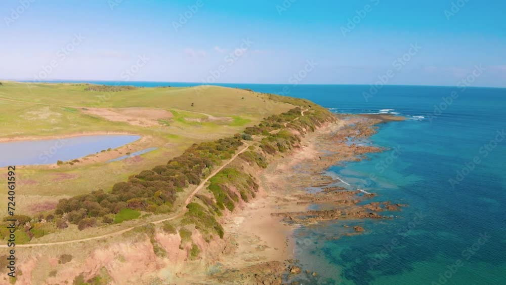 Aerial view of San Remo coastline near Phillip Island, Australia Aerial view of San Remo coastline near Phillip Island, Australia