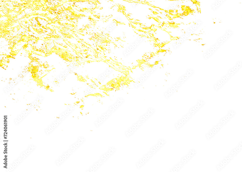 luxury_gold_paint_splash_granules_platter_on_transparent_background