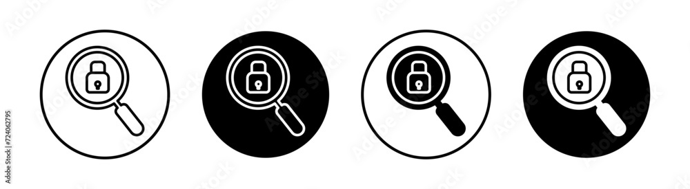 Security scan flat line icon set. Security scan Thin line illustration vector Security scan flat line icon set. Security scan Thin line illustration vector