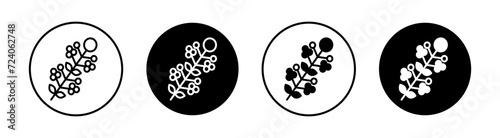 Golden Wattle flat line icon set. Golden Wattle Thin line illustration vector