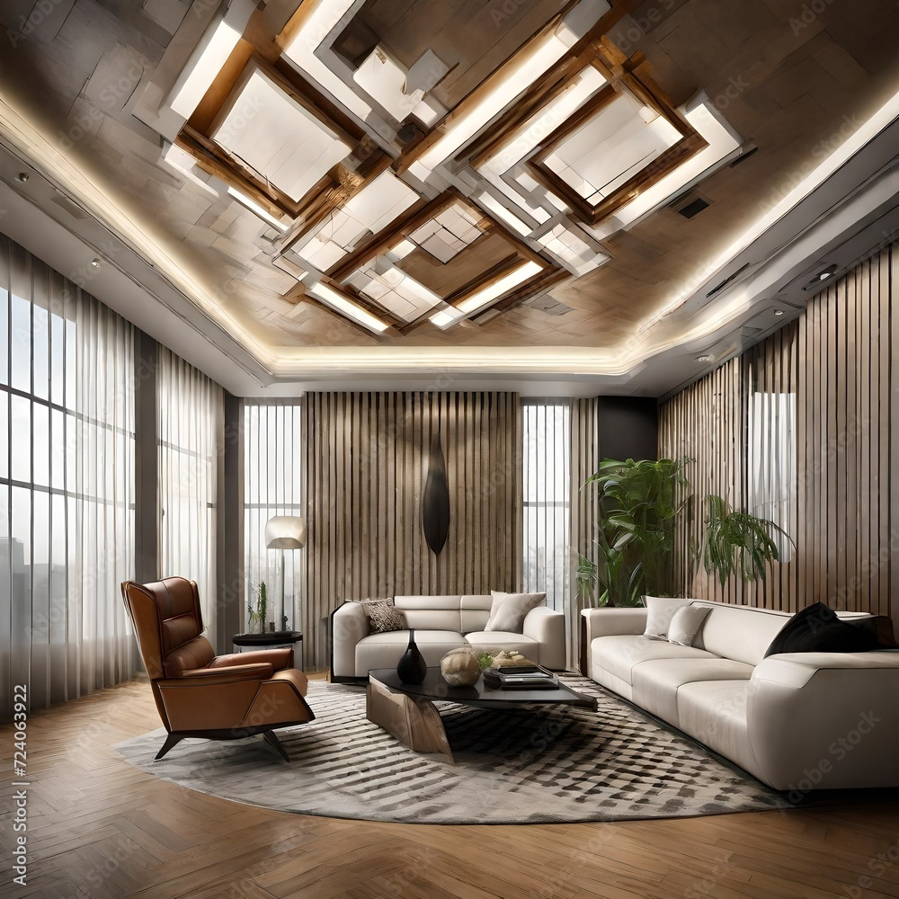 Fototapeta premium modern living room beautifull ceiling