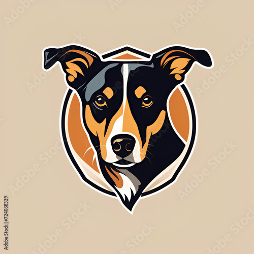 Dog vector logo abstract