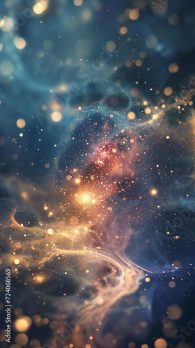 Starry Cosmos Background with Nebula and Galactic Elements, Perfect for Science Fiction and Fantasy Themes, Ideal as a Deep Space Wallpaper or Texture