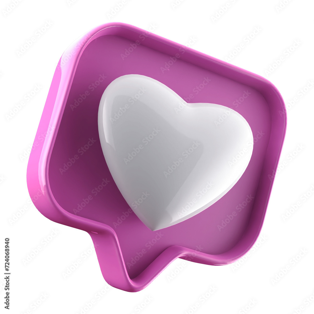 Icon 3d love , 3d like , 3d heart social media , 3D illustration Icon 3d love , 3d like , 3d heart social media , 3D illustration