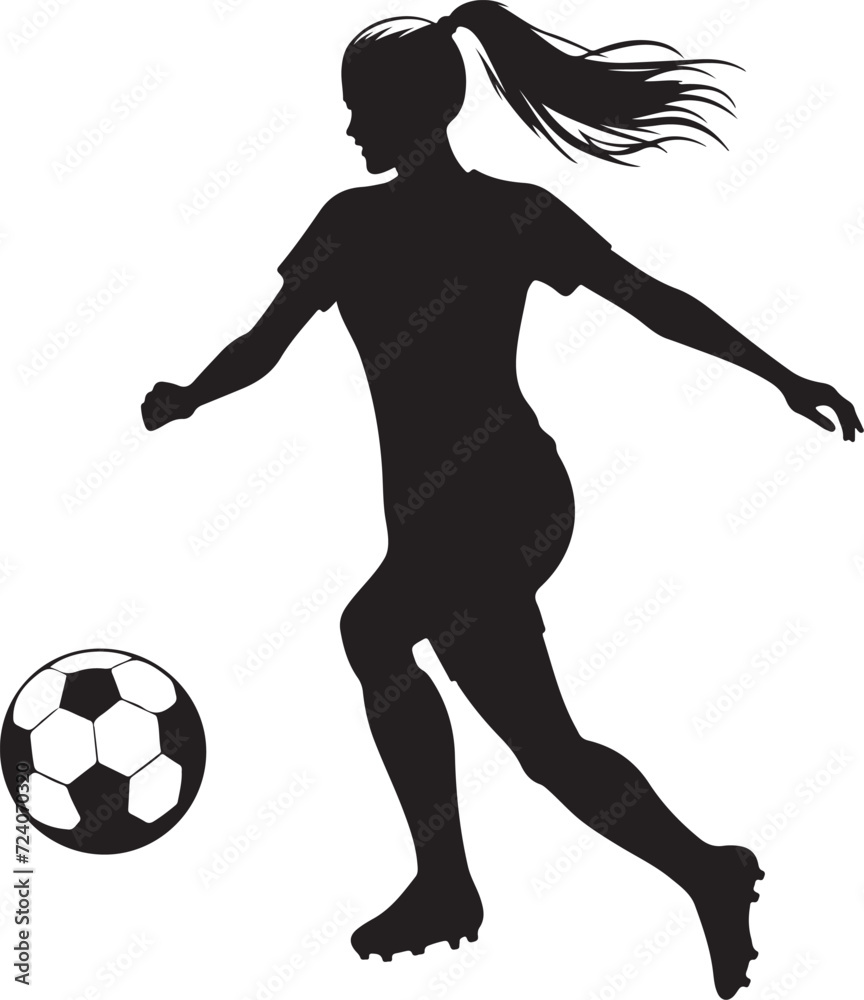  vector illustration of a girl footballer 