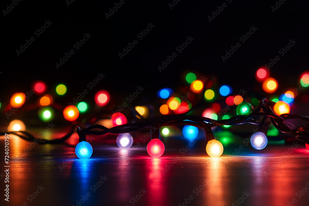 Flashing colored Christmas lights on a black backdrop Flashing colored Christmas lights on a black backdrop