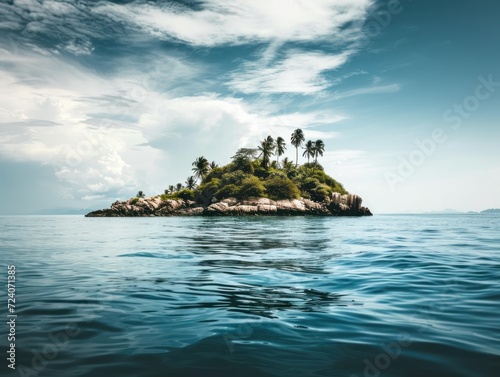 a deserted island in the middle of the ocean