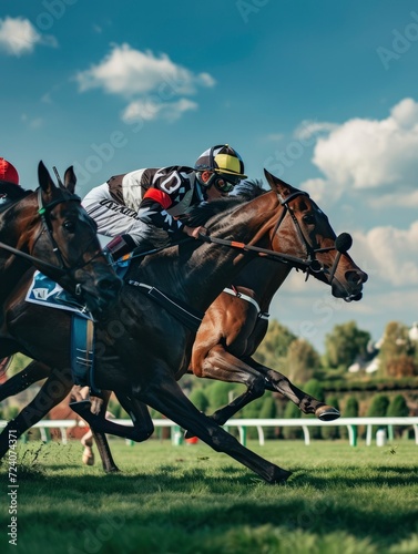 Horse racing sport photo