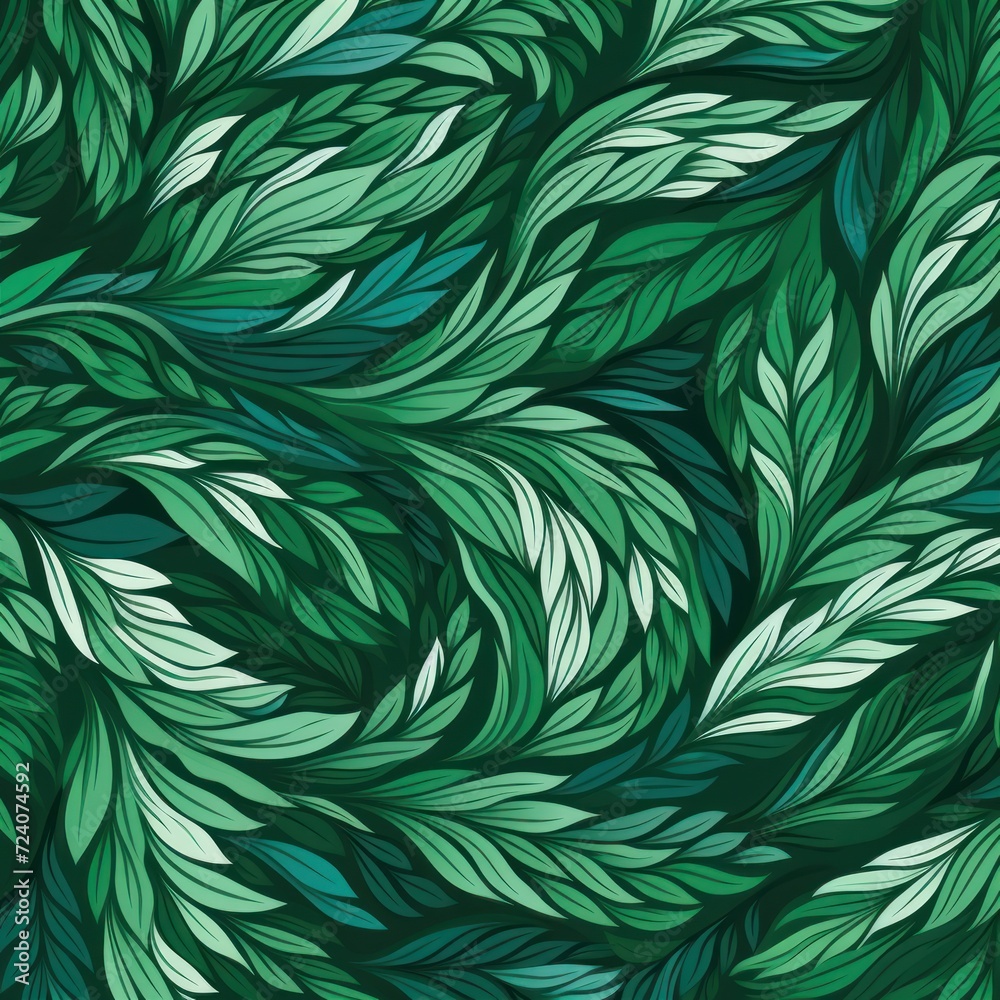 emerald random hand drawn patterns, tileable, calming colors vector illustration pattern