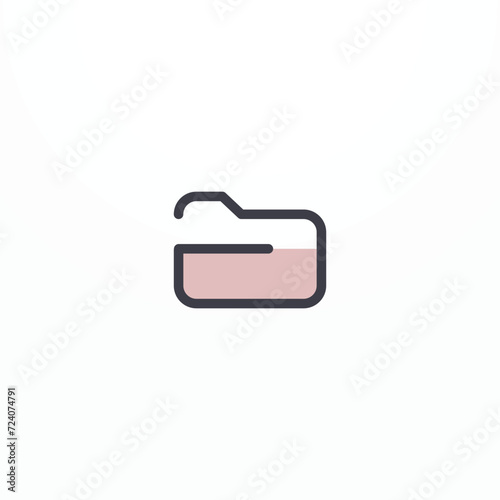 Outline folder icon on white