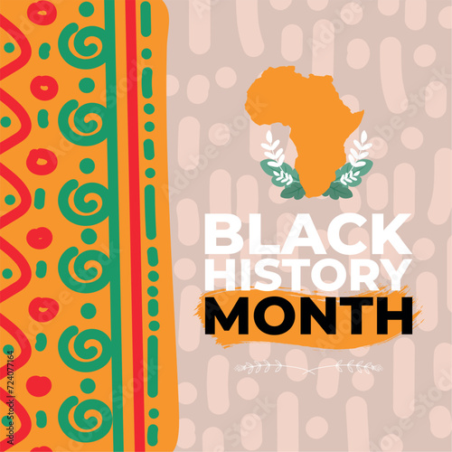 Black history month poster with map of Africa Vector