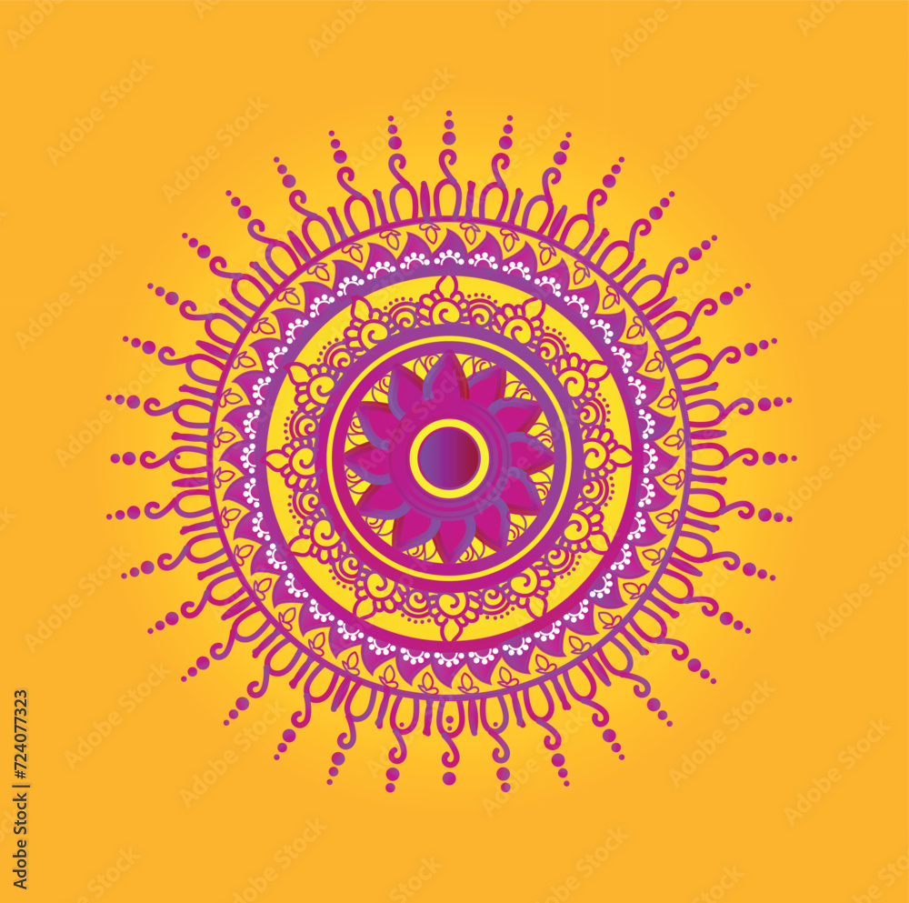 abstract mandala design logo with background