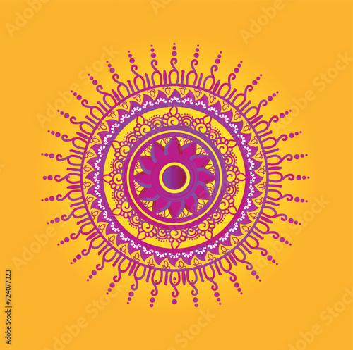 abstract mandala design logo with background