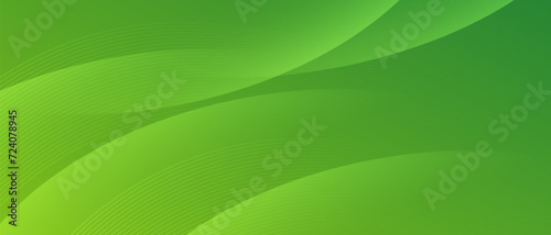 abstract green wavy shape banner photo