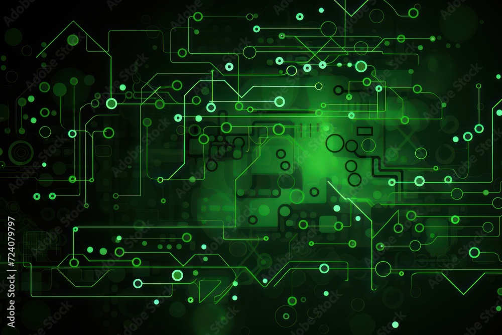 green smooth background with some light grey infrastructure symbols and connections technology background