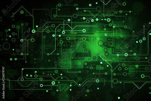 green smooth background with some light grey infrastructure symbols and connections technology background