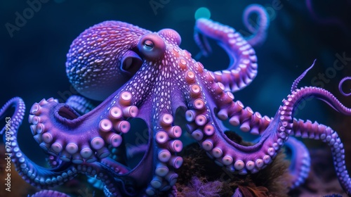 phosphorescent high quality detailed octopus © HuritCan