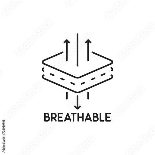 thin line breathable fabric icon like air absorption