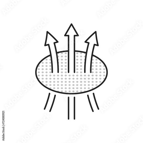thin line icon for soft breathable material