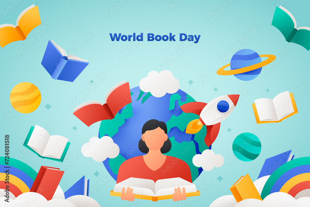 World book day cartoon background