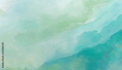 abstract watercolor paint background by teal color blue and green with liquid fluid texture for background banner