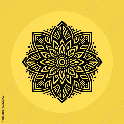 Creative Line art mandala logo icon, flower profile logo, Mandala art flower logo vector icon