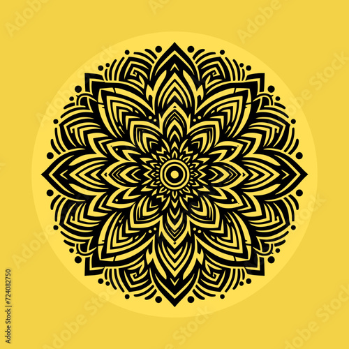 Creative Line art mandala logo icon, flower profile logo, Mandala art flower logo vector icon