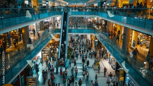 Obraz na płótnie Shopping mall full of people w salonie