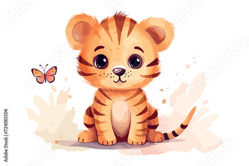 cute baby tiger vector illustration