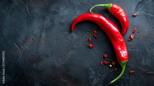 Red hot chilli pepper on dark background